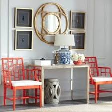 Entryway Art Deco Console Table Chippendale Chairs Foyer Wall Decor