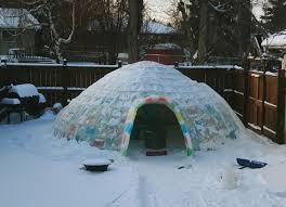 With proper care, the dome's cover will remain intact for at least two years. Edmonton Dad Builds Life Sized Ice Igloo In His Backyard