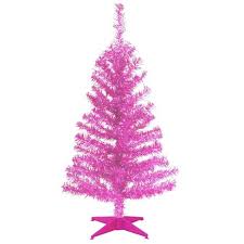 3ft National Christmas Tree Company Pink Tinsel Artificial Christmas Tree Target