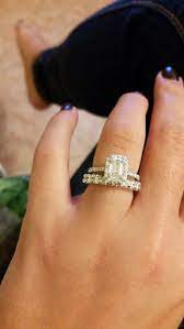 Cathedral Engagement Ring With Thick Wedding Band Gap Princess Diamond Engagement Rings Pink Diamond Engagement Ring Cathedral Engagement Rings