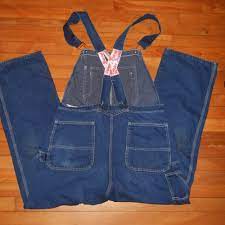 Pointer rigid indigo low back overalls. Pointer Mens Low Back Carpenter Bib Overalls 38 X 33 Blue Denim Farmer Vtg Usa Vintage Outfits Fashion Pointer Brand
