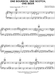 John Lee Hooker One Bourbon One Scotch One Beer Sheet Music In G Major Transposable Download Print Sku Mn0092920