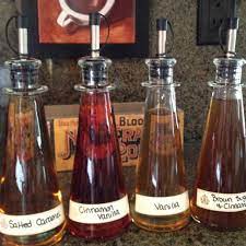 A Nice Inexpensive Way To Display Coffee Syrups And Keep Them Easily Accessible These Are Oil Vinegar Bottles From Coffee Syrup Coffee Bar Home Coffee Shop