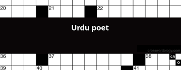 Urdu poet crossword clue