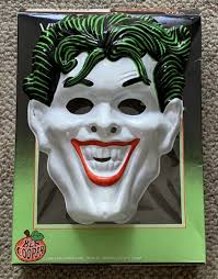 BEN COOPER JOKER COSTUME MASK AND BOX ONLY C. 1988-89 BATMAN