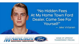 Jake virtanen cap hit, salary, contracts, contract history, earnings, aav, free agent status. Abbotsford S Magnuson Ford Temporarily Severs Ties With Canucks Forward Jake Virtanen Bc Local News