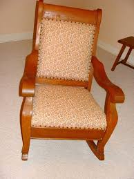 Antique Empire Oak Upholstered Rocking Chair Upholstered Rocking Chairs Chair Rocking Chair