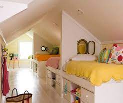 16 Clever Ways To Fit Three Kids In One Bedroom Small Attic Rooms Happy Room Built In Bed