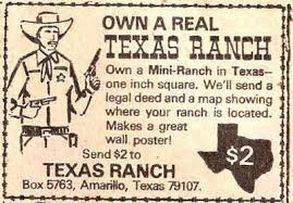 Own A One Square Inch Texas Ranch For 2 Bucks Vintage Ad Vintage Comic Books Book Advertising Comic Books