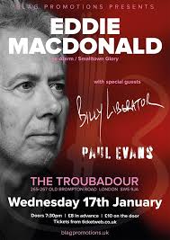 LIVE: EDDIE MACDONALD (Smalltown Glory/The Alarm) to play one off London  show