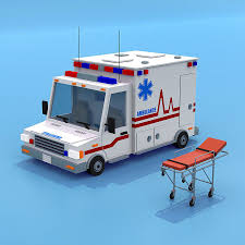 Ambulance With Stretcher Royalty Free 3d Model Preview No 1 Ambulance Ambulance Truck Toy Trucks