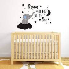 Amazon Com Dream Big Little One Elephant Wall Decal Quote Wall Stickers Baby Room Wall Decor Vinyl Wall Decals For Children Baby Kids Boy Girl Bedroom Nursery Decor Y42 Bule Black Boy Baby