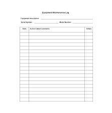 Free custom name tracing practice worksheet printable from preschool level and up. 40 Equipment Maintenance Log Templates Templatearchive