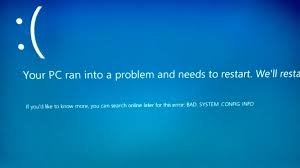 Or while doing your normal work, working with heavy applications like. Windows 10 Blue Screen Bad System Config Info Microsoft Community