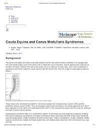 Pdf Cauda Equina And Conus Medullaris Syndromes