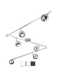 Retro Eyeball 6 Way Flexible Spotlight Bar In Chrome Track Lighting Kits Ceiling Spotlights Modern Ceiling Light