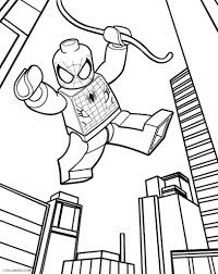 Web slinging spider man coloring page. Lego Spiderman Coloring Pages Coloring Rocks