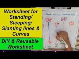 Standing Line Sleeping Line Slanting Line Curves Worksheets For Pattern Writing Youtube Worksheets Curves Writing