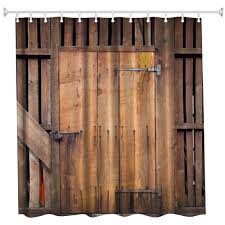 The Barn Doors Polyester Shower Curtain Bathroom Curtain High Definition 3d Printing Water Proof Colormix W71 Inch L79 Inch Barn Door Bathroom Curtains