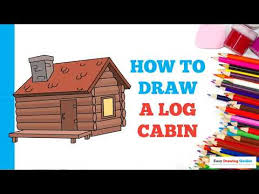 It is made of logs. How To Draw A Log Cabin In A Few Easy Steps Drawing Tutorial For Kids And Beginners Youtube