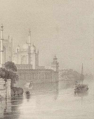 Taj Mahal, Agra. Views in India, Saint Helena and Car Nicobar. Lithographic plates, London, UK LUARD, Major John (1790-1875).