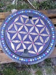 Kanaldeckel Blume Des Lebens Natursteinfliesen Schachtabdeckung Kanaldeckel