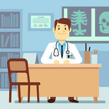 Doctor Sitting At The Table Clinic Doctor Medicine Human Logo Inspiration Clinic Design Medical Icon