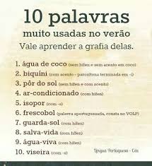 dicas de verao ortografia portugues 10 palavras dicionario de lingua portuguesa