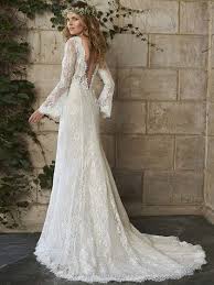 Trumpet Mermaid V Neck Ivory Open Back Lace Long Sleeve Wedding Dress In Uk Long Sleeve Sheath Wedding Dress Wedding Dress Long Sleeve Wedding Dresses