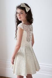 This Is Our Ivory And Gold Girls Bridesmaid Dress The Perfect Wedding Guest Outfit For Your Young L Girls Dresses Little Girl Dresses Girls Bridesmaid Dresses