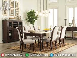 Harga meja makan minimalis model terbaru. Harga Meja Makan Minimalis 6 Kursi Natural Jati Simple Desain Mebel Jepara St 1202