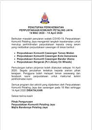 Latihan pemantau selangor 9/10 april 8 pm. Makluman Lanjutan Penutupan Perpustakaan Komuniti Petaling Jaya Facebook