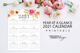 Year At A Glance Calendar 2021 Printable Calendar Letter Etsy In 2020 At A Glance Calendar Calendar Printables Printable Calendar Template