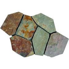 429 00 Patio Pavers Ms International Santa Barbara 2 75 Sq Ft Natural Slate Meshed Flagstone Paver Tile 48 Pieces Flagstone Pavers Paver Tiles Flagstone