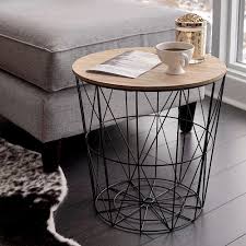 Waverly Black Accent Table With Natural Tray In 2020 Black Accent Table Accent Table Living Room Side Table