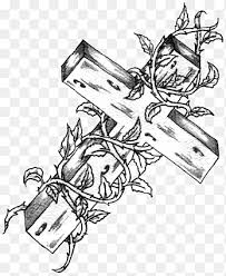 Cross with flowers tattoo sketch. Cross Tattoo Png Images Pngegg