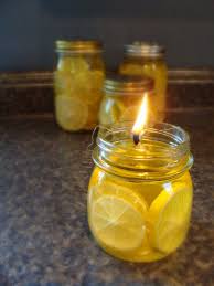 Lemon Filled Olive Oil Lanterns Oil Lantern Diy Mason Jar Candles Oil Candles