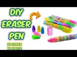 Diy Eraser Pen At Home How To Make Eraser Pen Without Eraser Homemade Eraser Pen Easy Youtube In 2021 Eraser Diy Wood Stain Pen