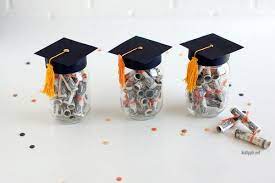 Graduation Gift With Dollar Diplomas Graduation Mason Jars Diy Graduation Gifts Easy Graduation Gifts