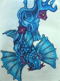 If you gravitate to your feminine side, stay with the red, pink, golden, and flower and koi fish tattoo designs. Koi Fish Tattoo Design Blue By Saidorak On Deviantart