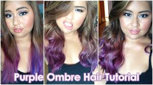 Ombre is a hair painting technique where the colorist keeps the hair darker from the roots to midshaft and then lighter from the midshaft to the ends. Purple Ombre Hair Tutorial Bella Rodriguez Youtube