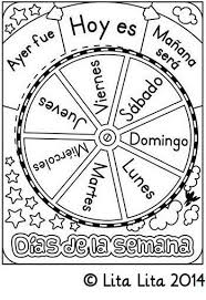 Free Days Of The Week Wheel Teaching Elementary Spanish School Activities