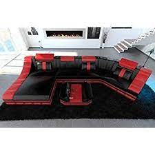 luxus wohnlandschaft turino c form mit led beleuchtung ecksofa wohnlandschaft designer couch