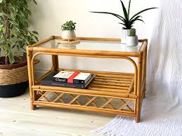 Long rectangle faux bamboo coffee table with heavy 3/4 thick glass top. Vintage Bamboo Coffee Table Vintage Bamboo Table With Glass Top Bamboo Coffee Table Coffee Table Vintage Coffee Table