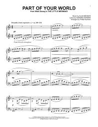 Intermediate Piano Solo Part Of Your World Piano Sheet Music Digital Download By Alan Menen From The Disn Disney Piano Music Digital Sheet Music Sheet Music