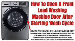 When you're dealing with an lg washer door that won't unlock, turn off the machine, unplug it, and wait for about 45 to 60 seconds. How To Open A Front Load Washing Machine Door After Starting The Wash Cycle
