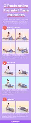 3 Restorative Prenatal Yoga Stretches You Can Do At Home Prenatal Yoga Prenatal Yoga Video Prenatal Workout