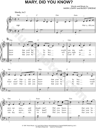 Mary did you know that your baby boy lyricsfull description. Mark Lowry Mary Did You Know Sheet Music Easy Piano In D Minor Download Print Sku Mn0179635