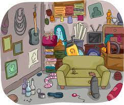 Marked by or given to a lack of neatness or order; Messy Living Room Clipart Home Design Ideas