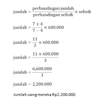 Jumlah uang mereka adalah rp 72.000,00. Perbandingan Uang Dani Dan Dini 4 7 Jika Selisih Uang Mereka Berdua Adalah Rp 600 000 00 Maka Brainly Co Id